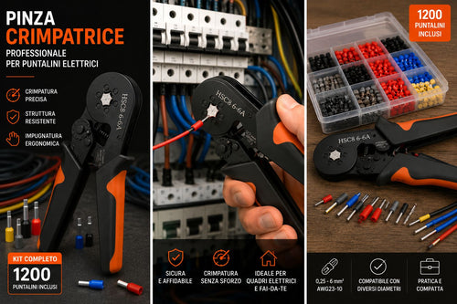 Set Pinza Crimpatrice per puntali elettrici